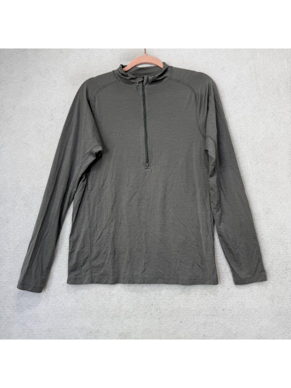 Sitka Pullover Mens Medium Gray Lightweight 1/4 Zip Base Layer Hiking